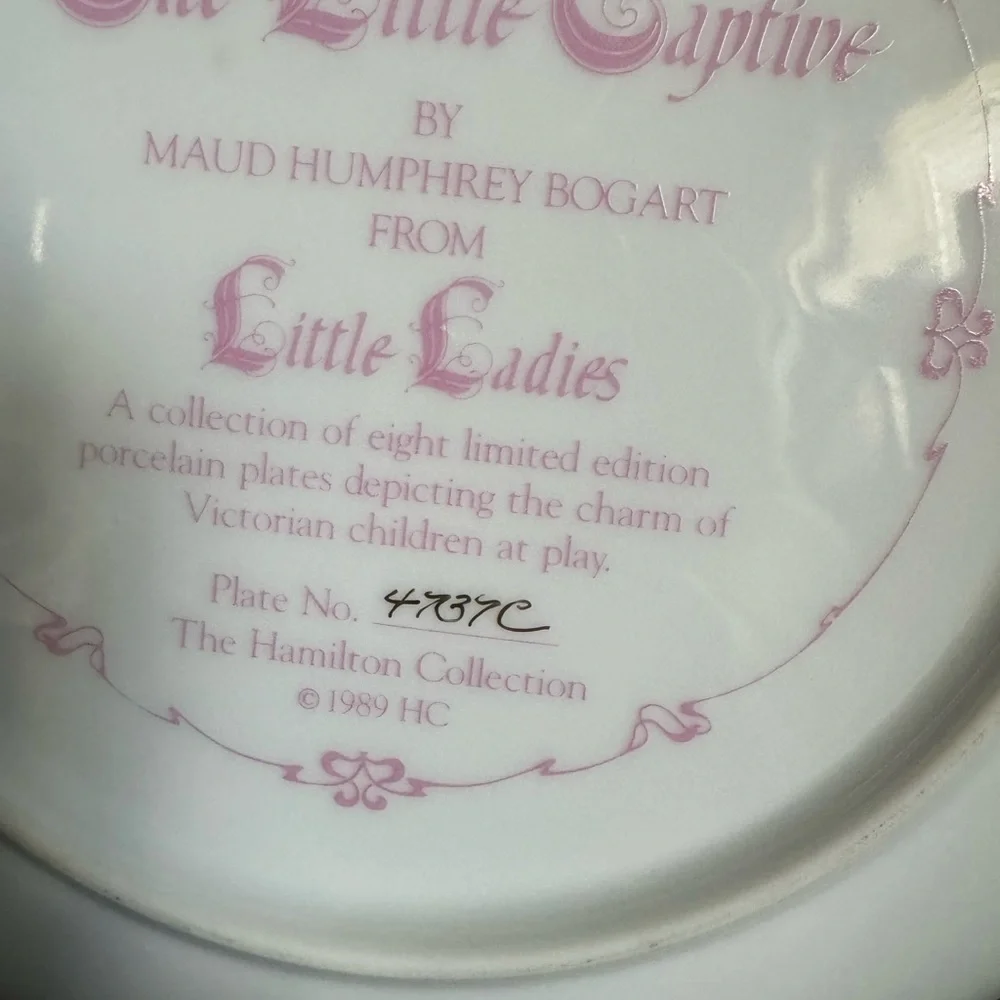 🌹 1989 The Little Captive Maud Humphrey Bogart Collectable Plate